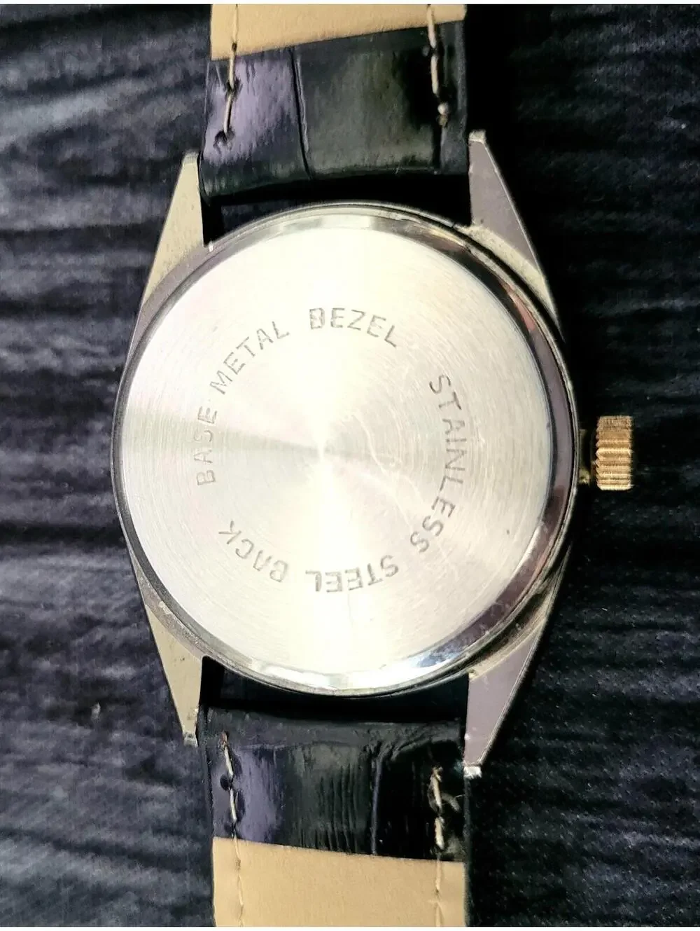 Rare Benrus Smoke Swiss Diamond President Watch Fluted Bezel